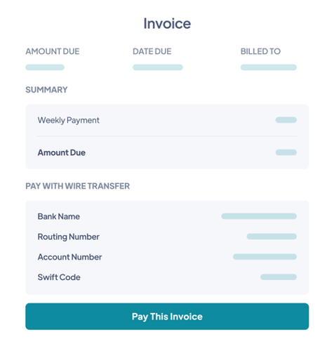 Invoice page