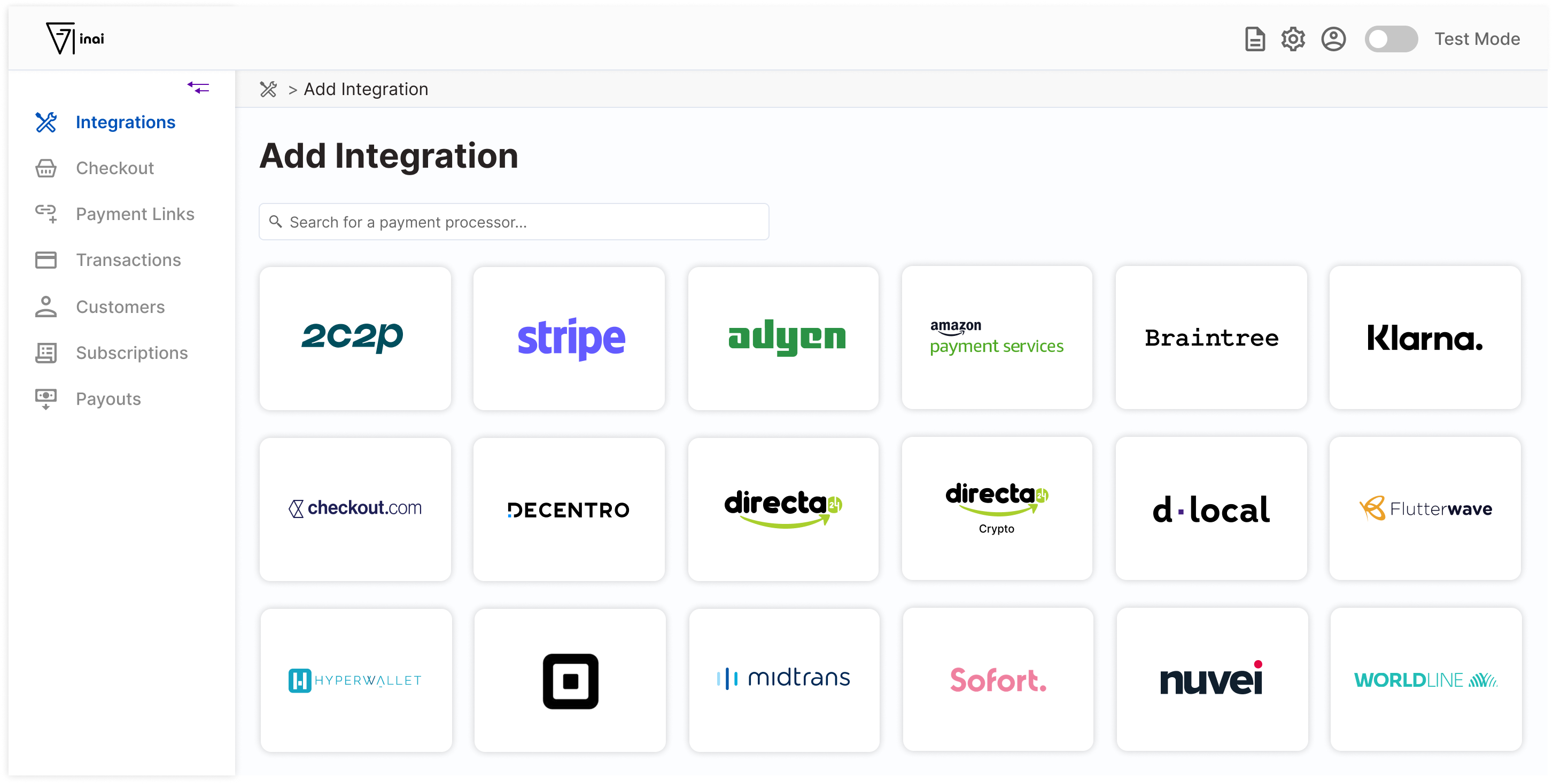 Add Integrations